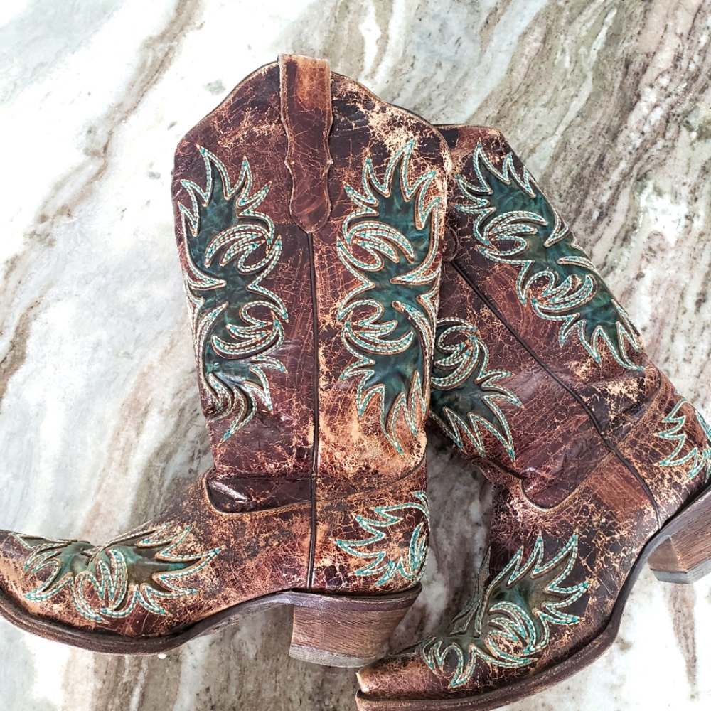 Distressed boots